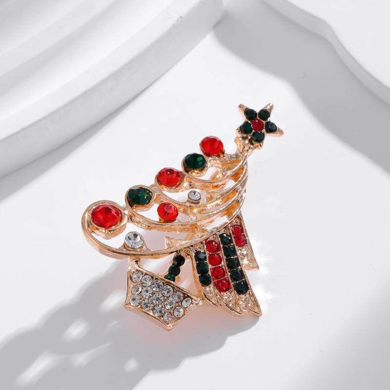 Luxury Exquisite Christmas Brooches Full Rhinestone Xmas Tree Santa Snowman Elk Penguin Brooch Pins Party Corsage Jewelry Gifts