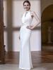 High-End French Halter Evening Gown & Bridal Robe