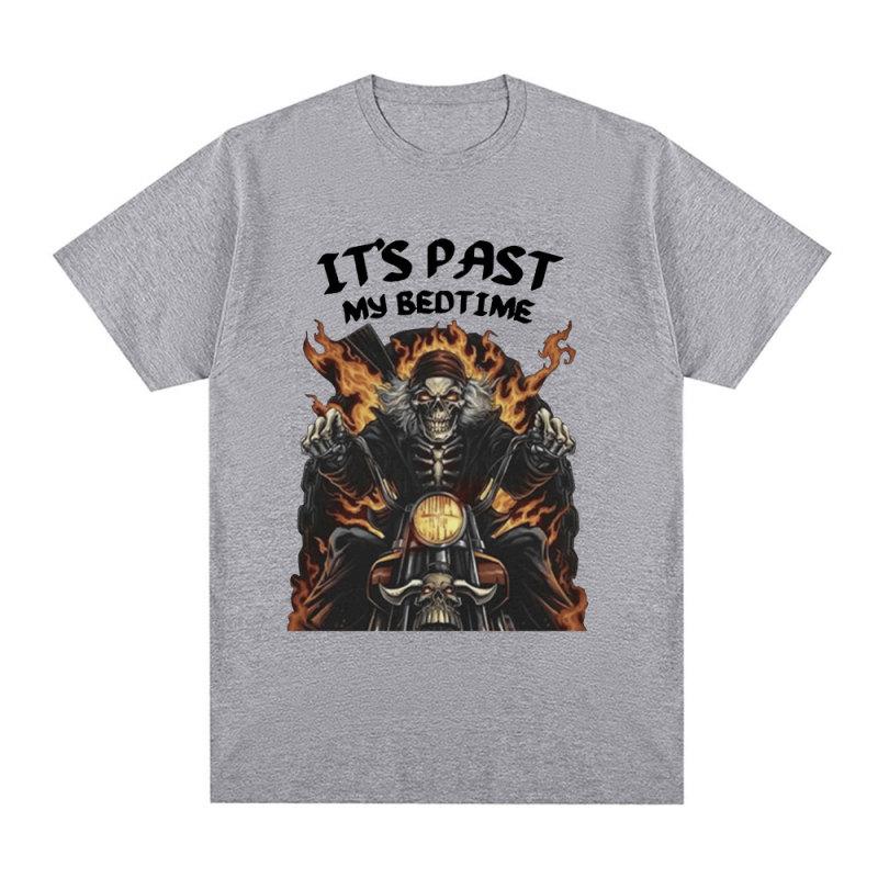 Lustiges Es ist Vergangenheit Meine Schlafenszeit Skeleton Meme T-shirt Männer Baumwolle Kurzarm T Shirt Mode Lässig Vintage Gemütliche Übergroßen T-shirts