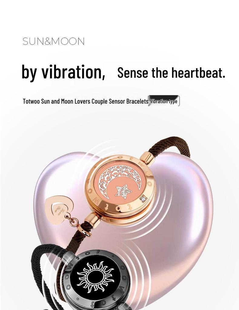 Totwoo Smart Couple Bracelets: Interactive Long-Distance Jewelry with Vibration and Light Sensors.