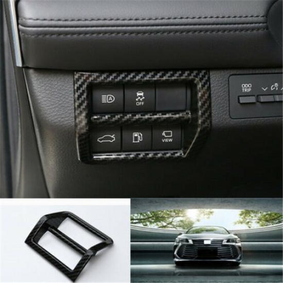Carbon Fiber Headlight Switch Button Cover Trim For Toyota Avalon 2019 2020 2021
