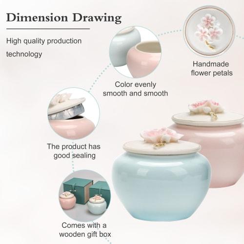 DiDiBirDi Mini Urn for Two-Part Ashes, Compact and Small, Perfect for Memorial Services, Interment, Buddhist Altar Supplies, Mini-Size Urn, Pet Ashes