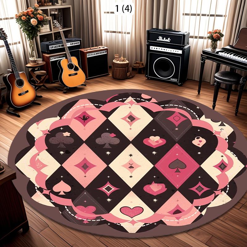 

Music Decor Carpet Mat Rug Home Decoration Musical Notes Pattern Floor Mat Kitchen Hallway Indoor Outdoor Decorative 100cm x 100cm