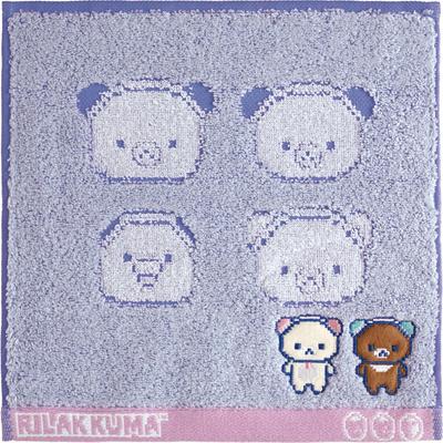 San-X Rilakkuma "Gaming Theme" Mini Towel - Korilakkuma & Chairoikoguma, 25x25cm, CM54102