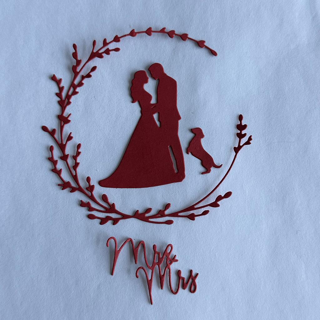 Hochzeit Herr und Frau Dekorative Stanzform Metall Prägeschablonen Kohlenstoffstahl Schneidformen für Kartenherstellung Scrapbooking