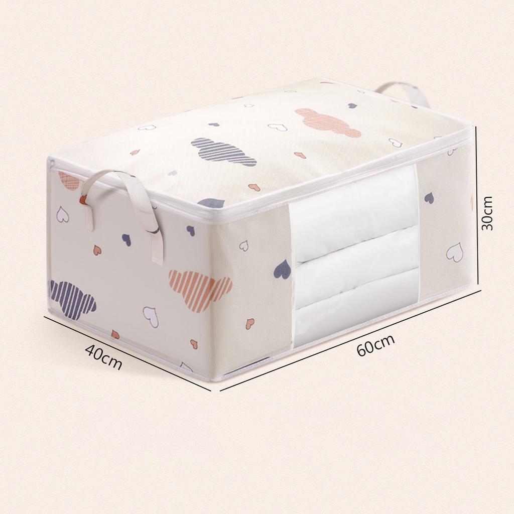 Foldable Storage Bag Clothes Organizer Waterproof Oxford Clear Window Clothing Wardrobe Organizer Home Non Woven Storage Box