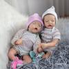 45cm Lifelike Reborn Baby Doll Twin A Twin B Cloth Body Soft Touch Real Life Newborn Dolls Rooted Mohair Alive Bebe Reborn Boneca Kid's Christmas Gift