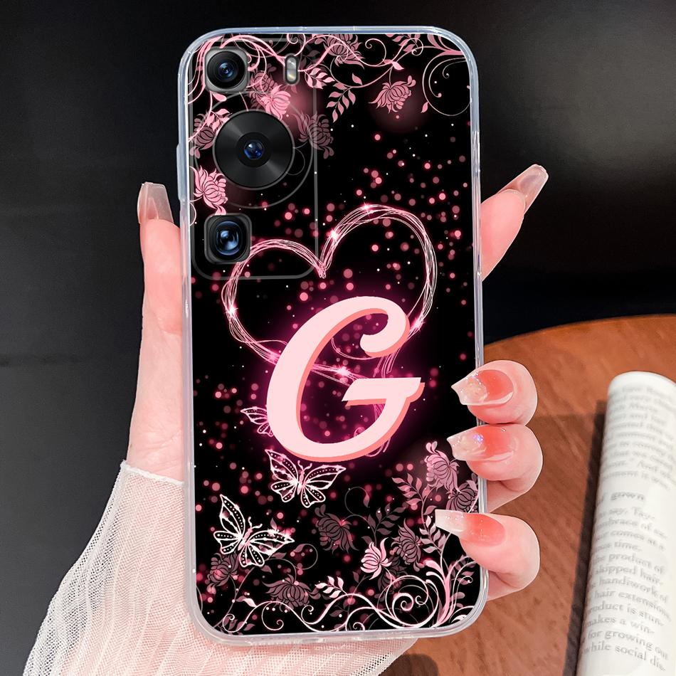 Phone Case For Huawei P60 P50 Pro P50E Lovely Letters Lightweight Soft TPU Transparent Silicone Shell For Huawei P 60 P 50 Cover