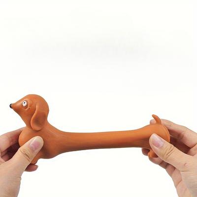 Kids  Childrens Stretchy Dachshund Squeeze Toy, Funny Stretchable Dog Stress Reliever, Novelty Fidget for Adults