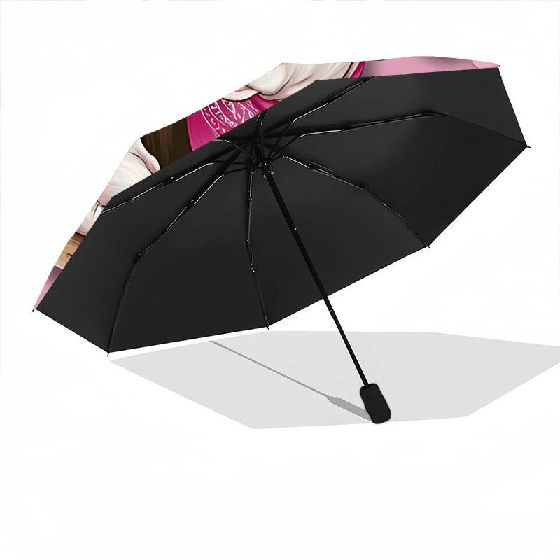 1pc Cowgirl Cow Automatic Open/Close Umbrella - Compact Travel Umbrella, Gift for Birthday, Holiday Yy260106014