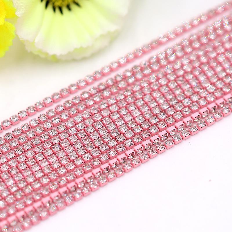

10 Yards Rhinestones Chain Crystal Trim Diamond Chain Diy Frame Phone Case Bag Clothing Doll Jewelry Decor Accessories Crafts 2mm