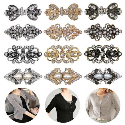 Retro Cardigan Clip Shawl Collar Clasp Vintage Sweater Swirl Clip Cape Cloak Clips Dress Shirt Brooch Clip for Women Girls
