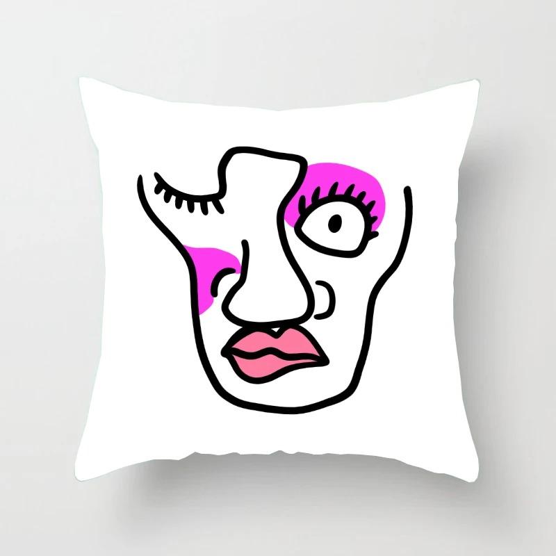 Abstract Emoticon Pattern Pillowcase Car Ornaments Office Living Room Home Pillowcase