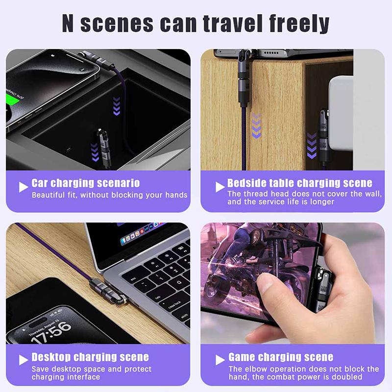 

Вращение 540° Pd240W Usb3.1 Usbc К Type C Otg Адаптер Кабель-конвертер для быстрой зарядки 5А для телефона серый