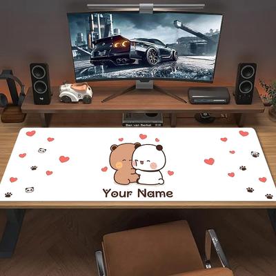 Peache Goma Custom Name Large Size Mouse Pad Large Gaming Table Cushion Non-slip Laptop Tablet Big Mousepad XXL Mat Mini PC Playmat With Lock Edge
