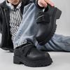 Spring men's shoes, youth sports, formal wear, business height increase, commuting to work, one pedal, black big head leather shoes 2025