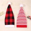 Winter Warmth Elf Hat Knitted Santa Hat for Adult Festival Plaided Hat Christmas Accessory Crochet Hat Holiday Props Hat
