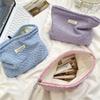 Cute Makeup Bag for Women Portable Cosmetic Organizer with Zipper Travel Toiletry Bag for Brushes Lipstick, Cushion