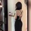 2026 Women's High-End French Sling Summer Dress: Elegant Petite Fairy Beach Vacation Long Dress
