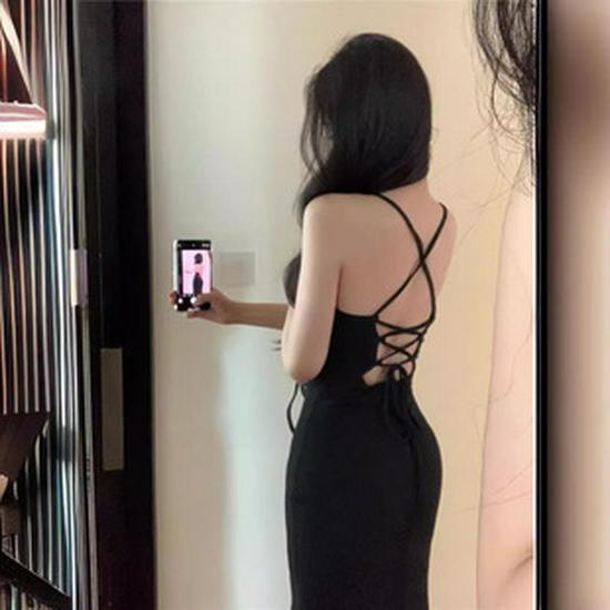 2026 Women's High-End French Sling Summer Dress: Elegant Petite Fairy Beach Vacation Long Dress
