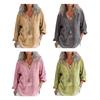 Women Shirt V-neck Long Sleeve Solid Color Pullover Tops Loose Fit Casual Tee Shirt Work Office Vacation Daily Wear