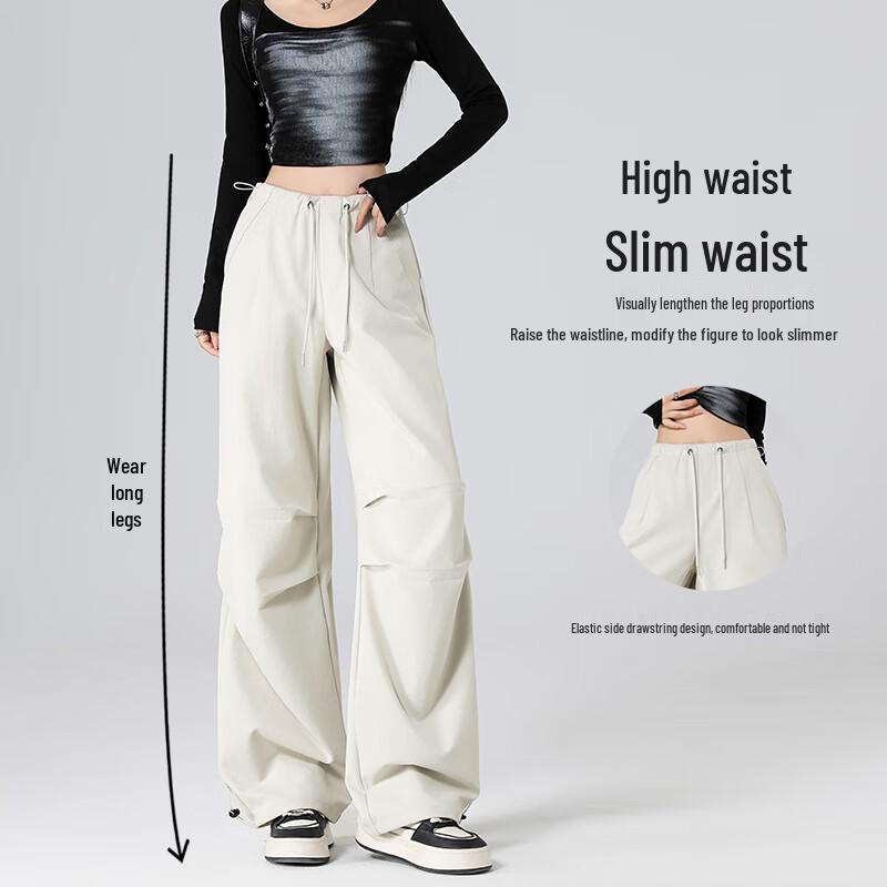 Women's High-Waist Water-Repellent Drawstring Cargo Pants