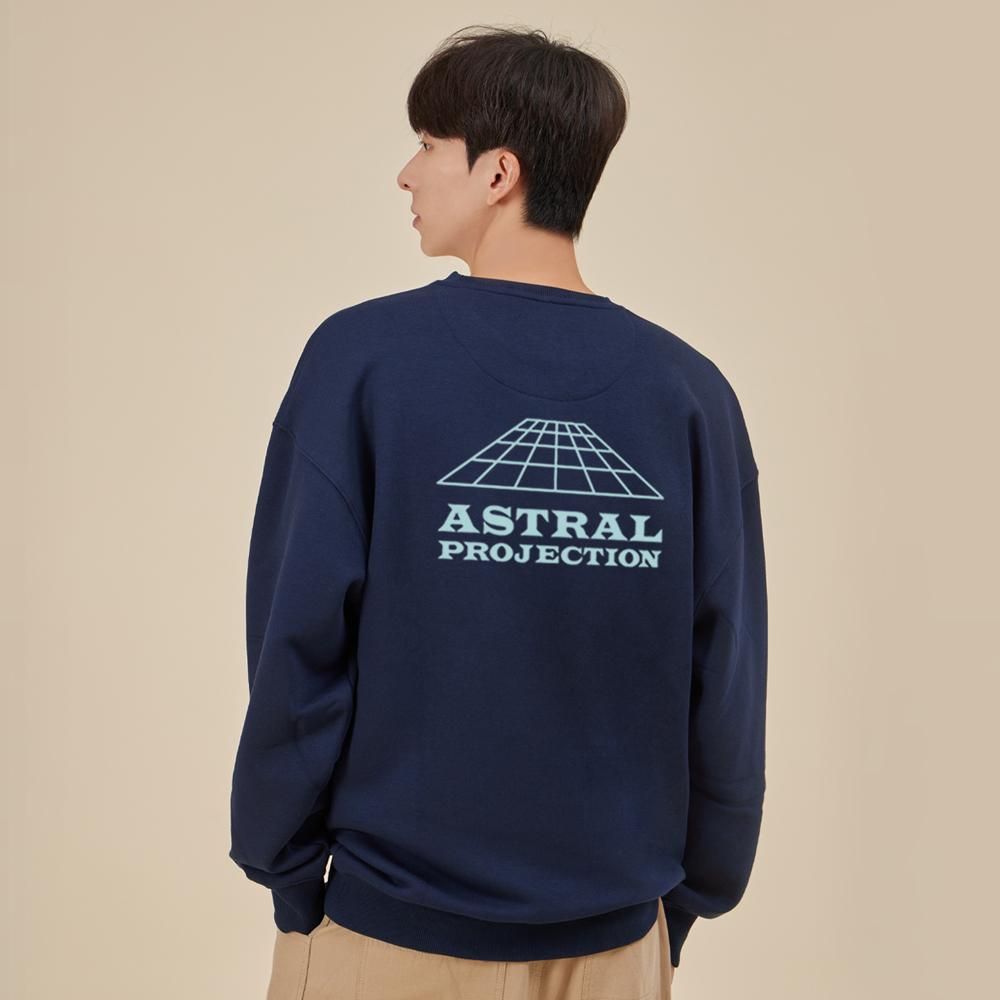 ASTRAL PROJECTION Signature Logo Loose Fit Sweatshirt_Navy