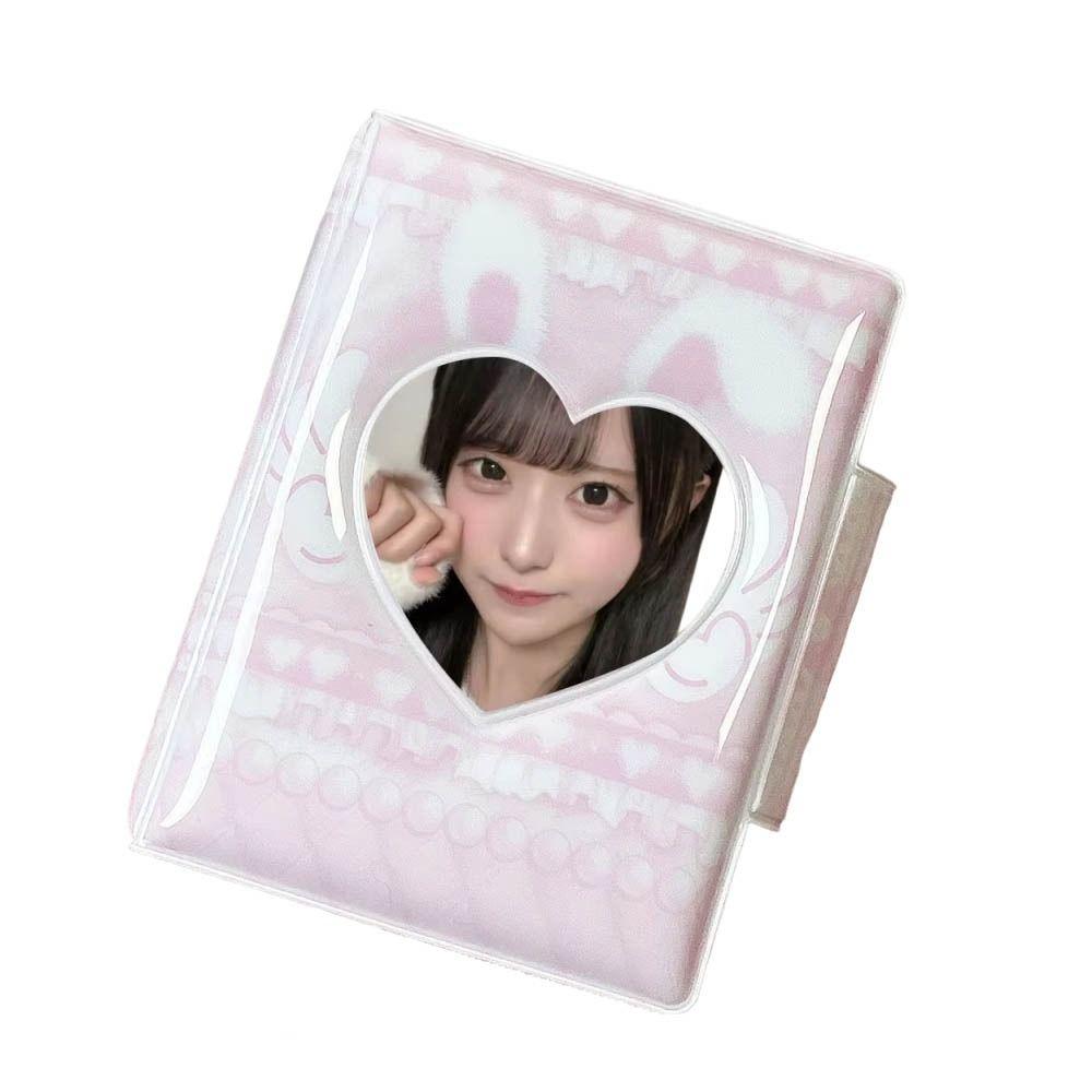 Cute Pink Photo Album Cartoon Angel Bunny 32 Photocards Photo Card Storage Idol Photo Storage Protection Idol Card Collect Case