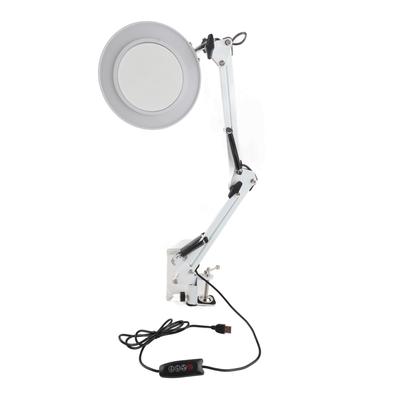 5X Magnifying Glass Clip On LED Tattoo Desk Lamp USB Beauty Nail Art Lamp (White)