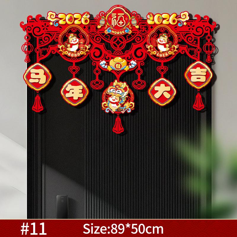 2026 Lunar Horse New Year Tet Decoration Hanging Pendant 3D Door Window Pendant Wall Decor Chinese Spring Festival Ornament