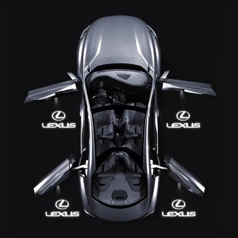2Pcs LED Car Door Welcome Courtesy Lamp Projector Lights For Lexus F SPORT ES RX NX LS UX LM LX GX LC RZ IS CT GS RC HS SC TX