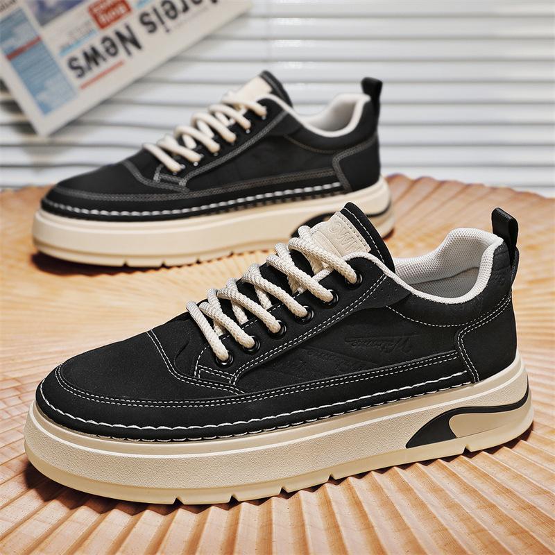 

Мужская обувь весна новая ретро универсальный простой стиль нишевый дизайн спортивная и повседневная обувь молодежная студенческая обувь для скейтборда 39 чёрный