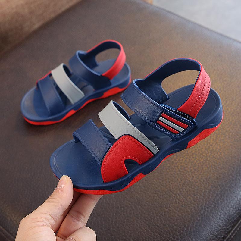 New Summer Children Flat Beach Shoes Kids Sports Casual Student Leather Sandals Soft Non-slip Fashion Wild