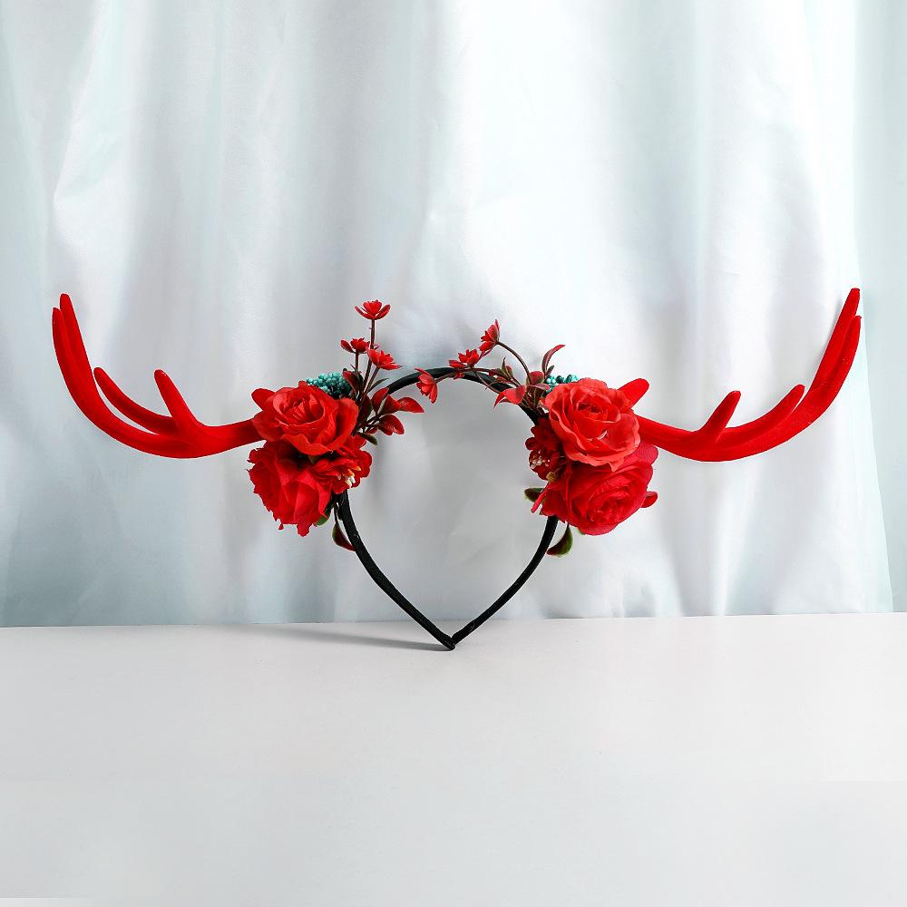 1PC 2025 Christmas Headwear ,Halloween,Christmas Red, Big Antlers Headband, Creative Decorations