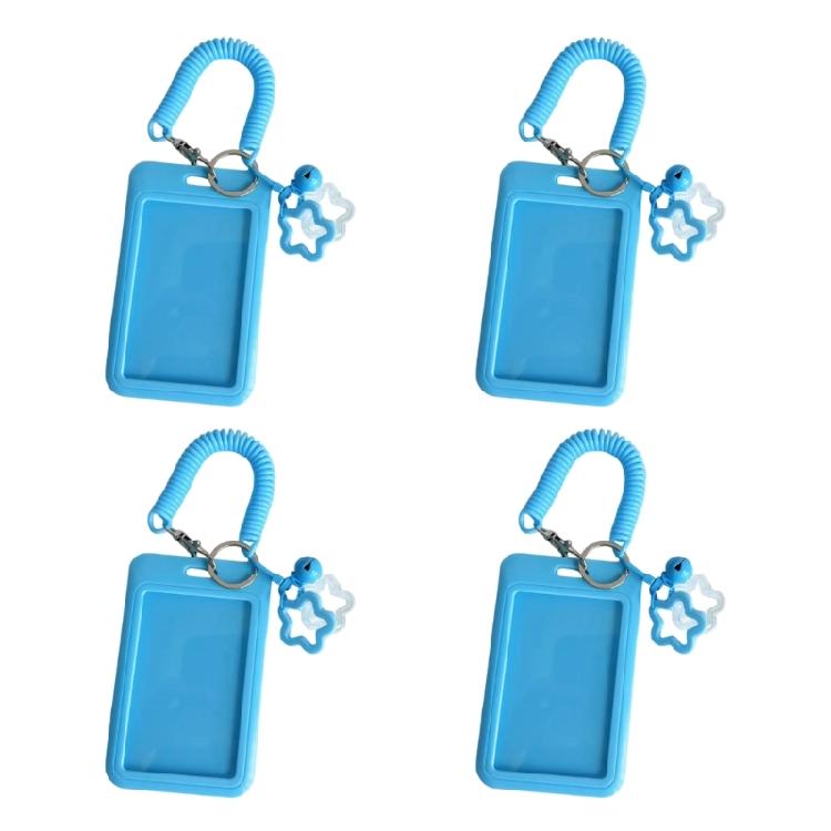 Pack of 4pcs Star Shaped Keychain Card Pocket Secure Lock Lightweight Portable Multiple Colors Plastic Construction