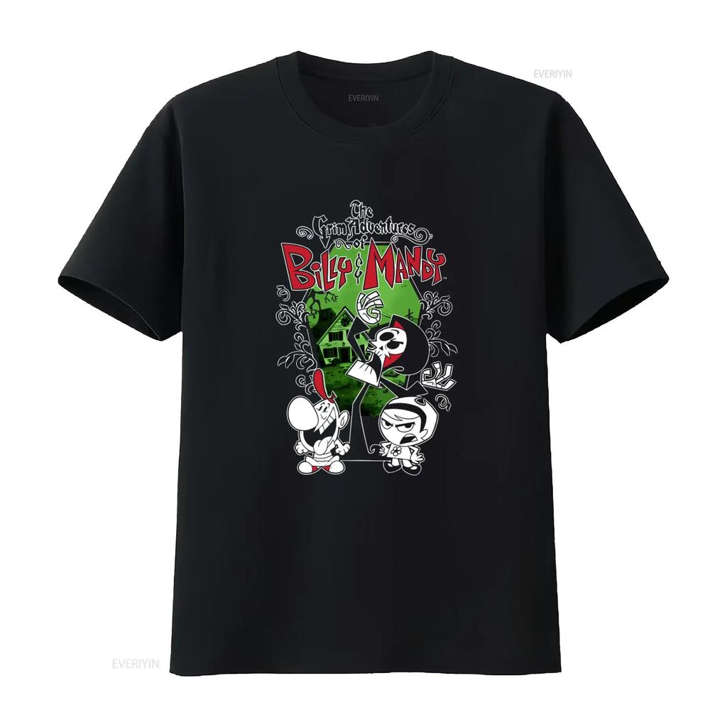 The Grim Adventures Of Billy And Mandy Cartoon Print T shirt for VN1180 vintage Washed graphic Casual Slightly Unisex