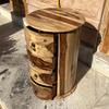 Wooden Round Nightstand | Solid Wood 3-Drawer Side Table, Wooden Chest of Drawer-Storage Desk Solid Wood Cupboard | Unique Drawer Dressers