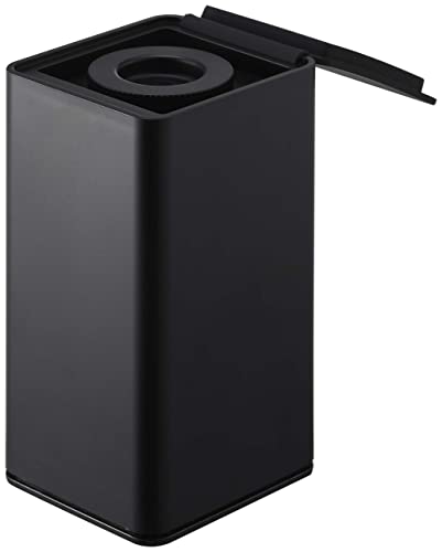 Yamazaki Roll-Type Wet Wipe Case, Black, Approx. W8 x D9 x H17cm, Tower Series, Airtight, Moisturizing, Silicone Cap, 6503