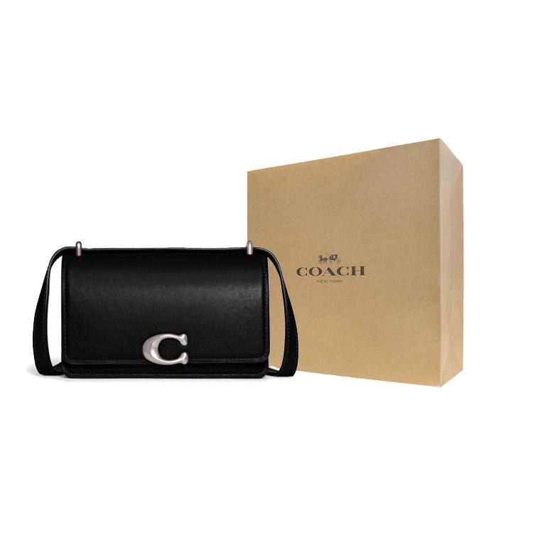 COACH Cow Leather Crossbody Bags Small Women's Pure Black CD724-LHBLK
