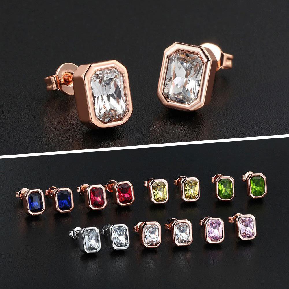 Jewelry Set Women'S Color Full Diamond Sugar Cube Bracelet Necklace Earrings Simple And Premium Jewelry