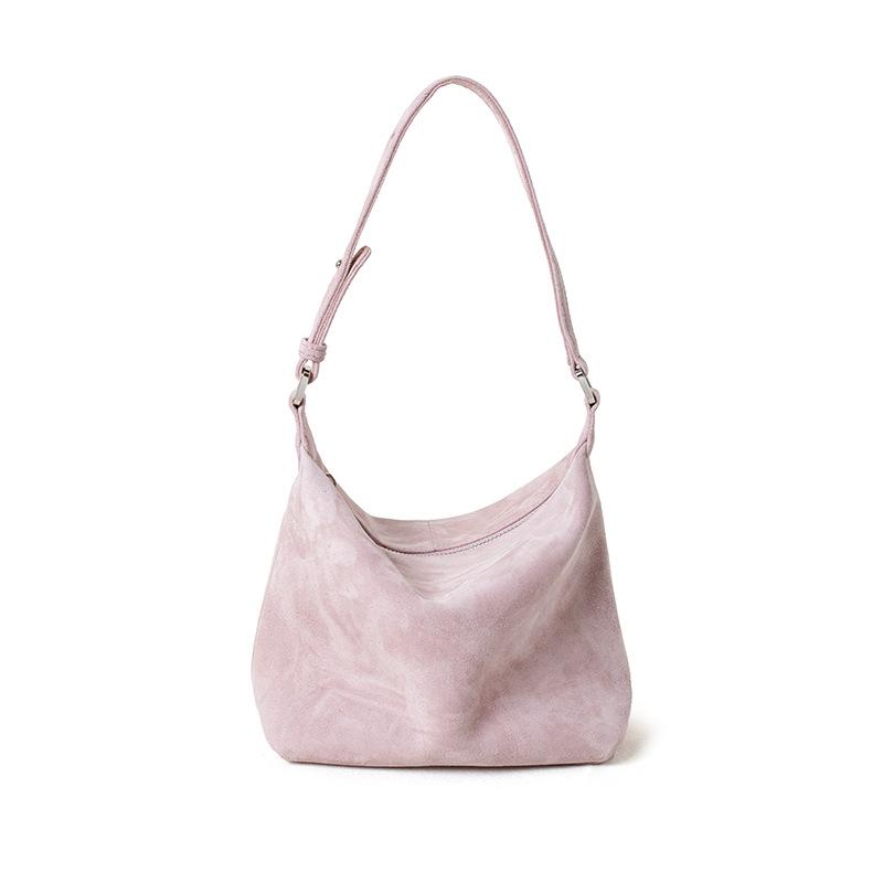 Ladies Soft Frosted Cow Leather Durable Shoulder Bag Female Retro Casual Cowhide Handbag Women Fashi Trend Luxury Designer Bag