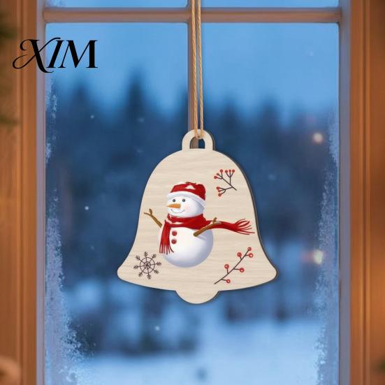 Wooden Hanging Ornaments 10Pcs 2D Christmas Ornaments, Blank DIY Craft Tags, Decorative Props Tree Decorations, Unfinished Wood Slices for Painting