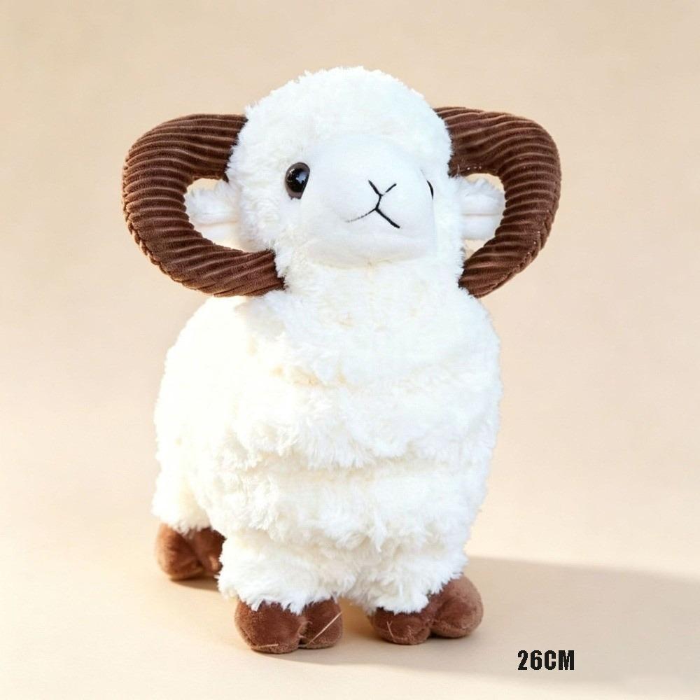 Soft Plush Sheep Plush Toy Fluffy Fur Lamb Plush Doll Gifts Year of the Sheep Mascot Birthday