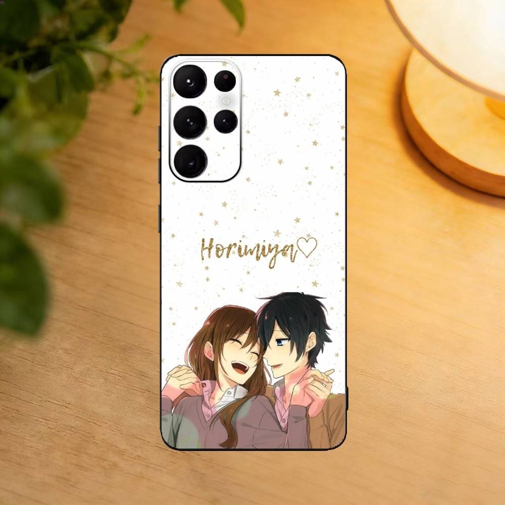 Horimiya Hori And Miyamura Phone Case For Samsung S25,24,23,22,30,21,10,9,Ultra,Plus,Lite Soft Black Case