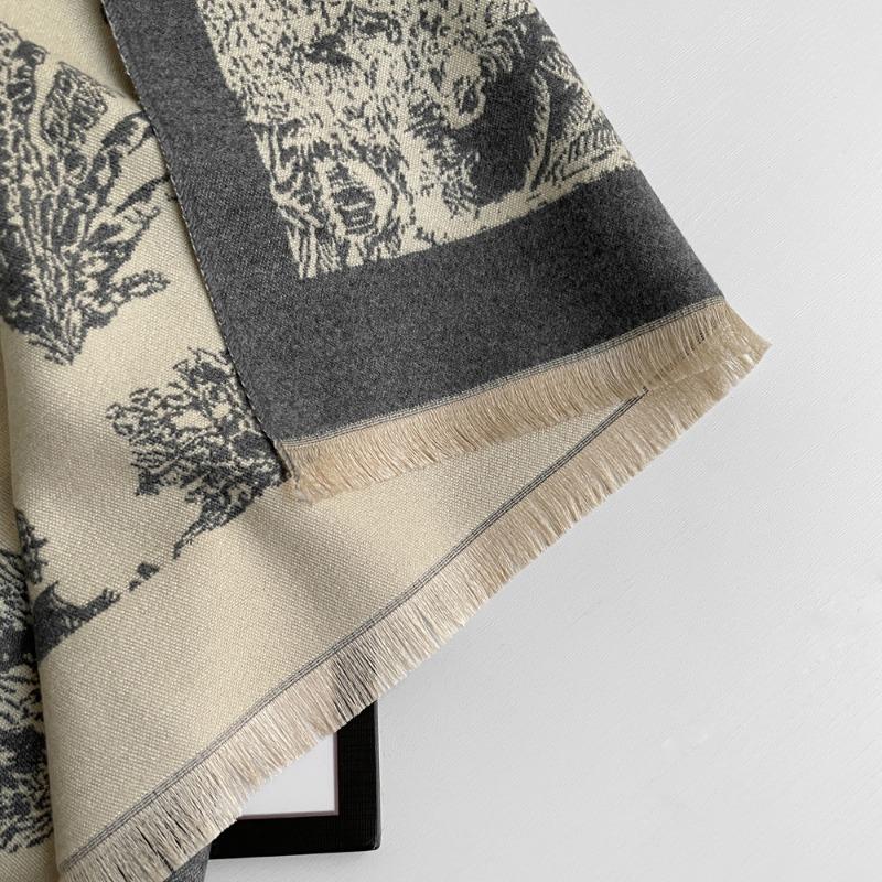 Scarf Women's winter imitation cashmere scarf High-end sense versatile retro long shawl Warm dual-purpose scarf