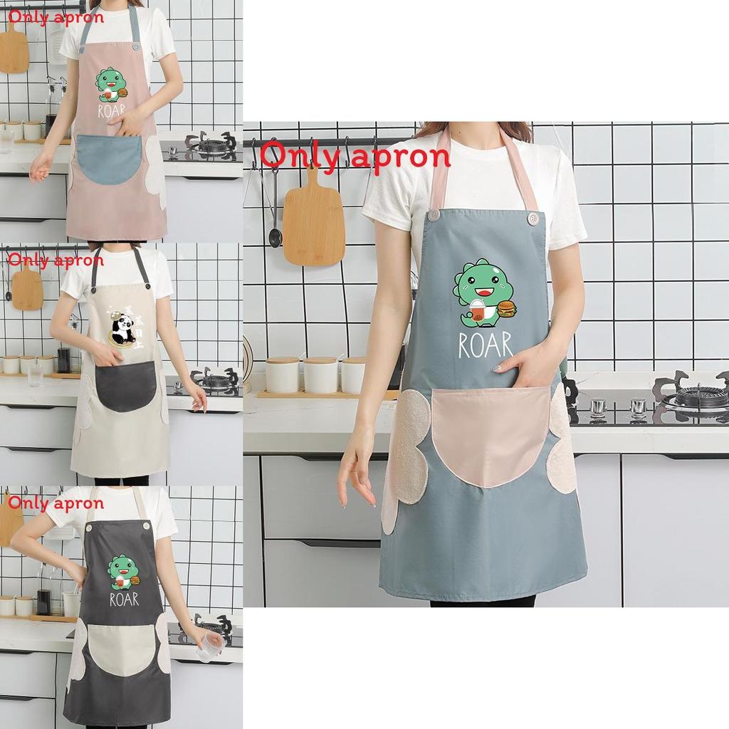 Dinosaur Waterproof Pvc Apron For Women Children Kitchen Cooking Splashresistant Apron