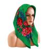 Russian Ethnic Flower Print Headscarf for Women Fashionable and Comfortable Polyester Bandanas Headwrap for Winter Wear