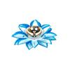 Brass Diya Oil Lamp Stand Lotus Kamal Patti Diyas for Puja Home Temple Decor (Sky Blue)