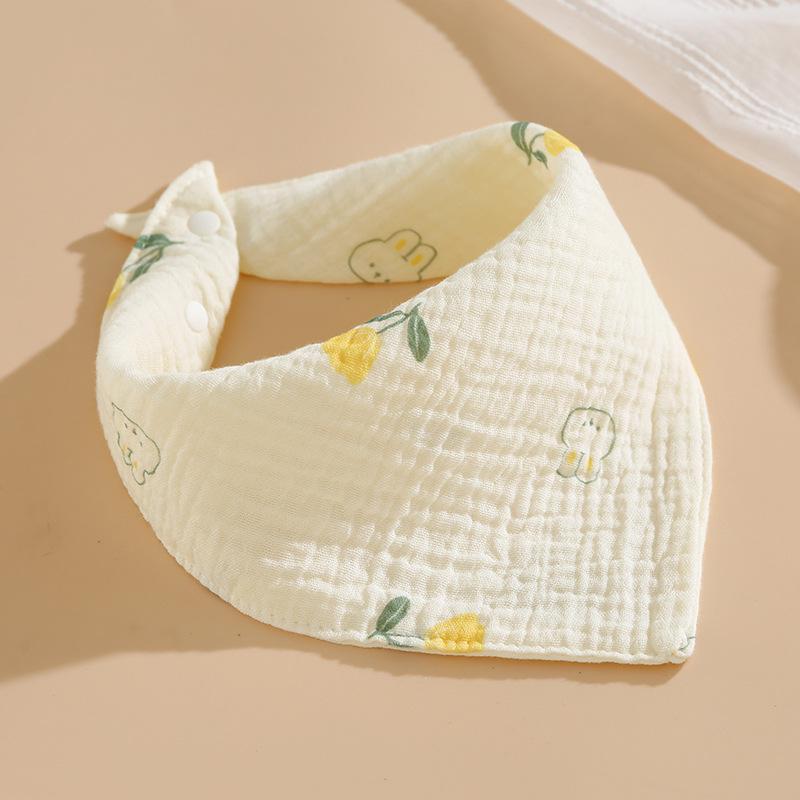 6-Layer Cotton Gauze Petal Baby Bib - 360° Newborn Anti-Spit-Up Towel for Summer