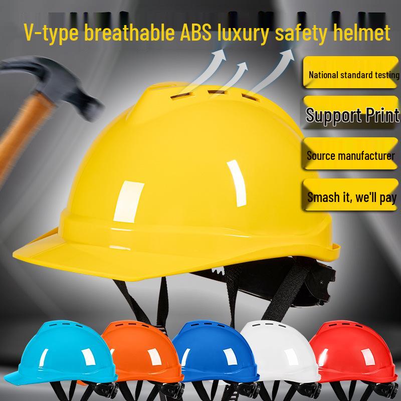 Verdickter atmungsaktiver V-Typ ABS-Schutzhelm für Baustellen